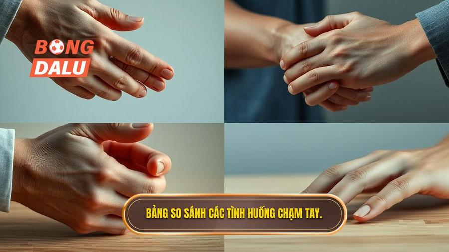 3. Bảng so sánh các tình huống chạm tay.