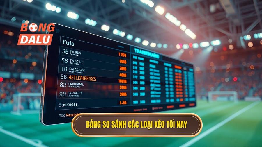Bảng so sánh các loại kèo tối nay
